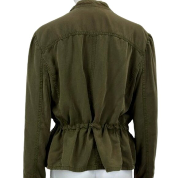 White House Black Market Olive Soft Utility Jacket — Cinched Waist — Size 8 - Picture 8 of 9